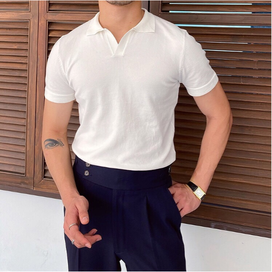 V-hals polo shirt